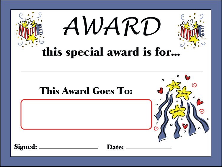 4th of July Award - streamers design