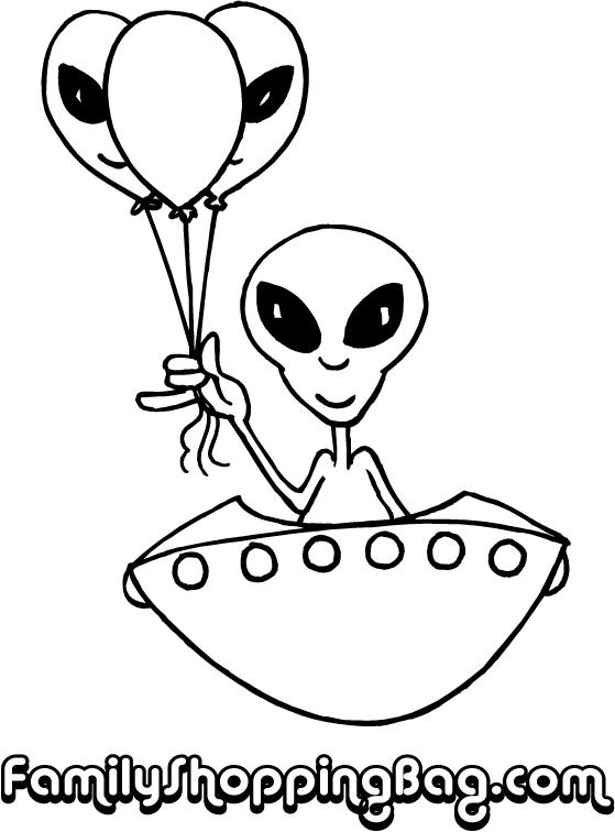 Alien Birthday Coloring Pages