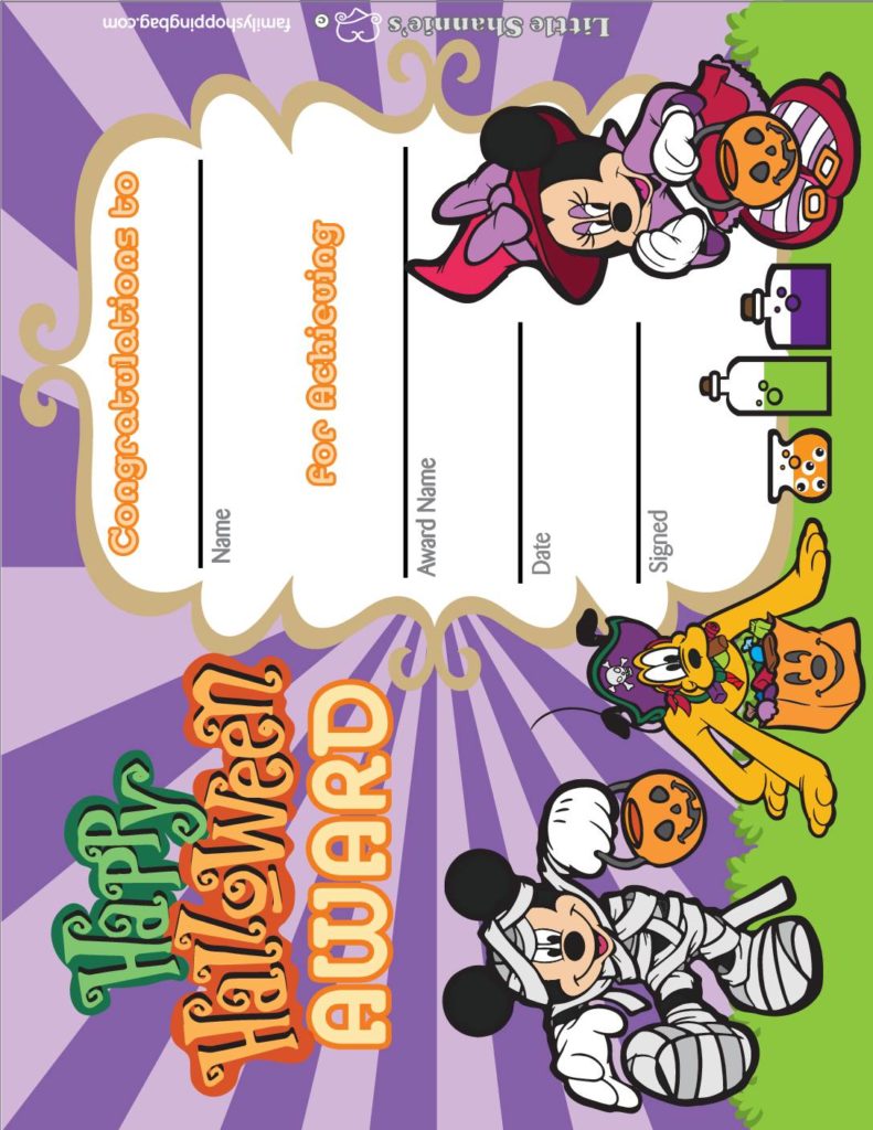 Award Halloween Mickey  pdf
