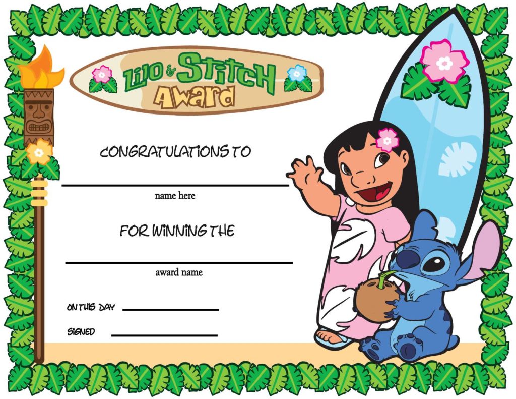 Award Lilo and Stitch  pdf
