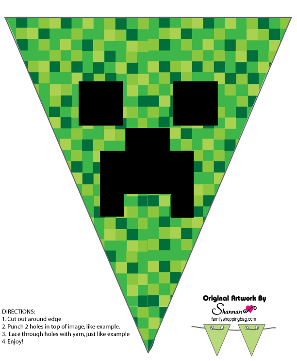 Minecraft Banner Party Decorations