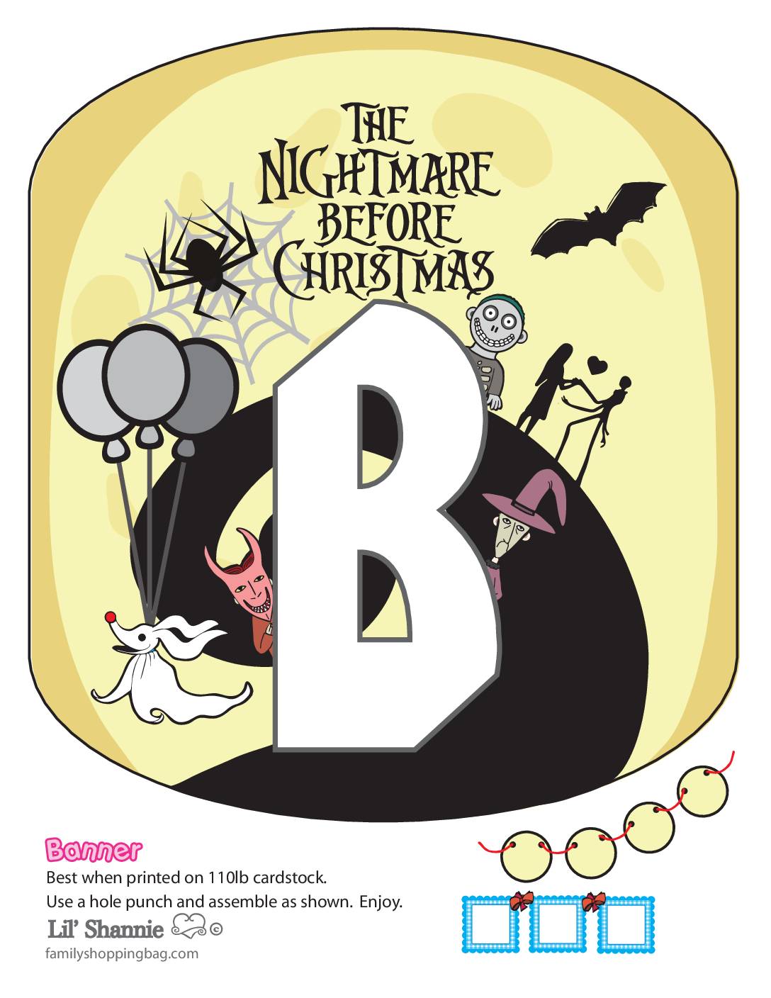 Banner B Nightmare Before Christmas Party Banners