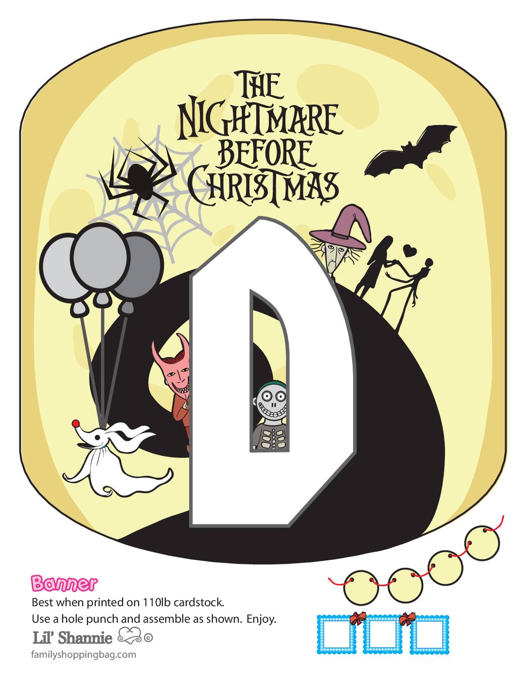 Banner D Nightmare Before Christmas Party Banners