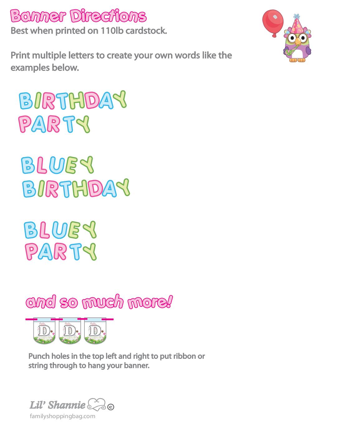 Banner Directions Bluey Party Banners
