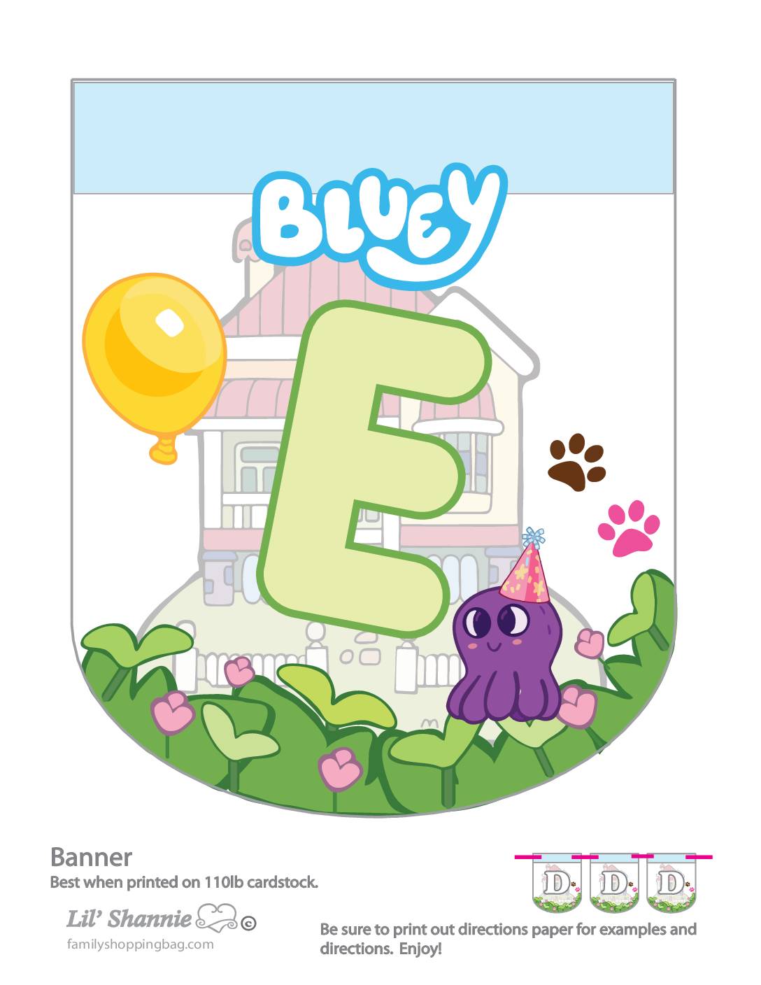 Banner E Bluey Party Banners