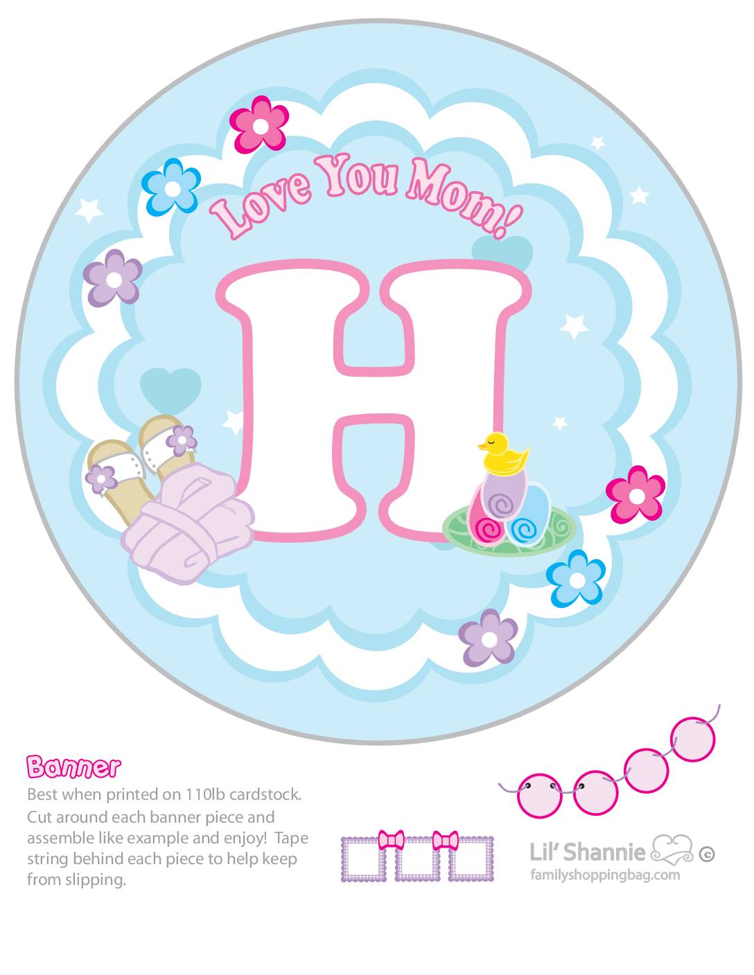 Banner H Moms Spa Day Party Banners