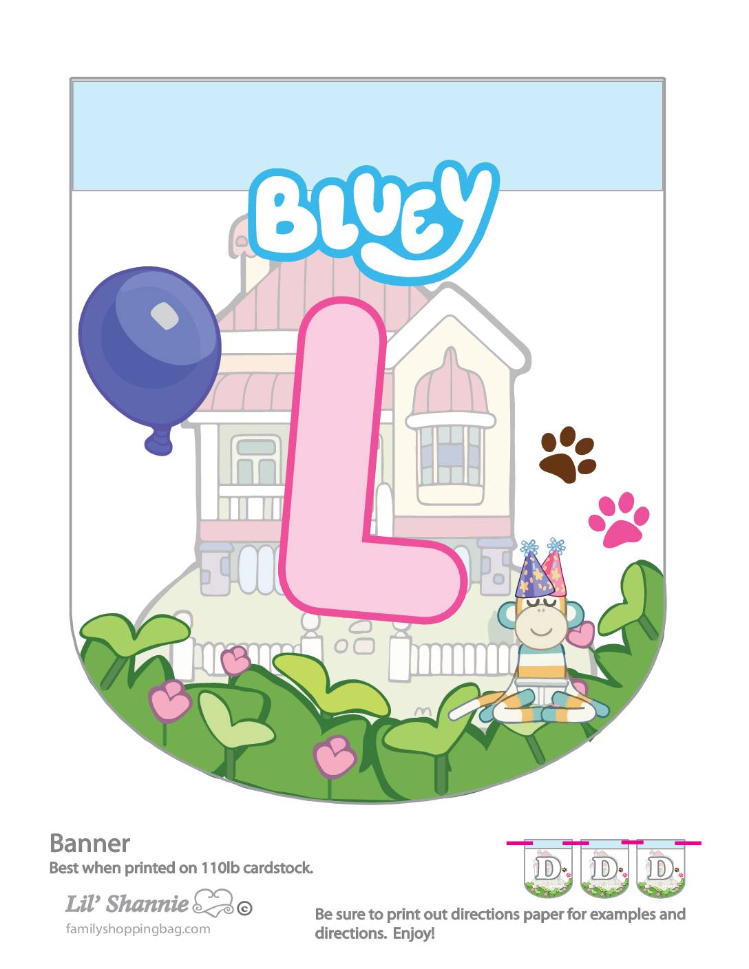 Banner L Bluey Party Banners