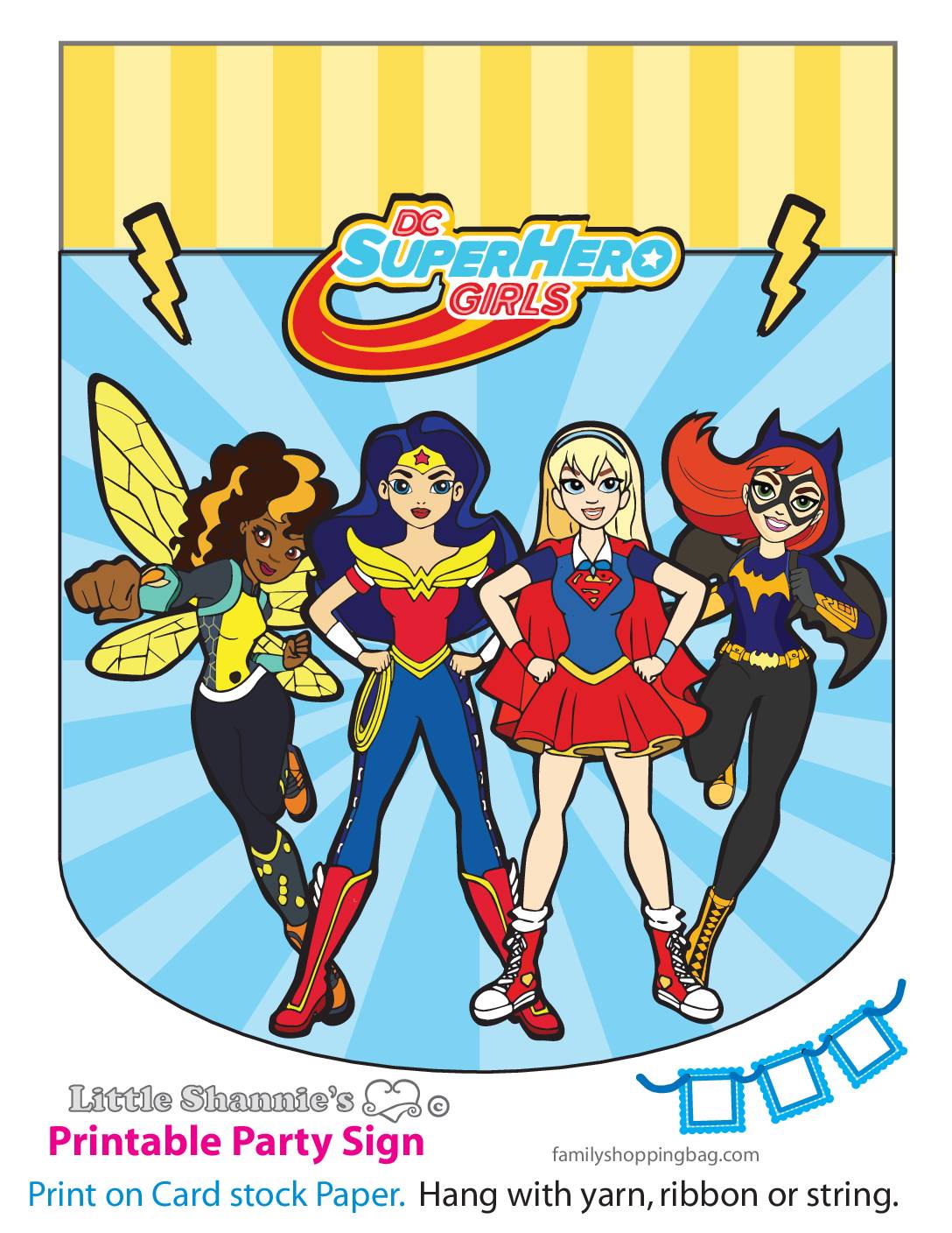 Banner Left DC Super Hero Girls Party Banners