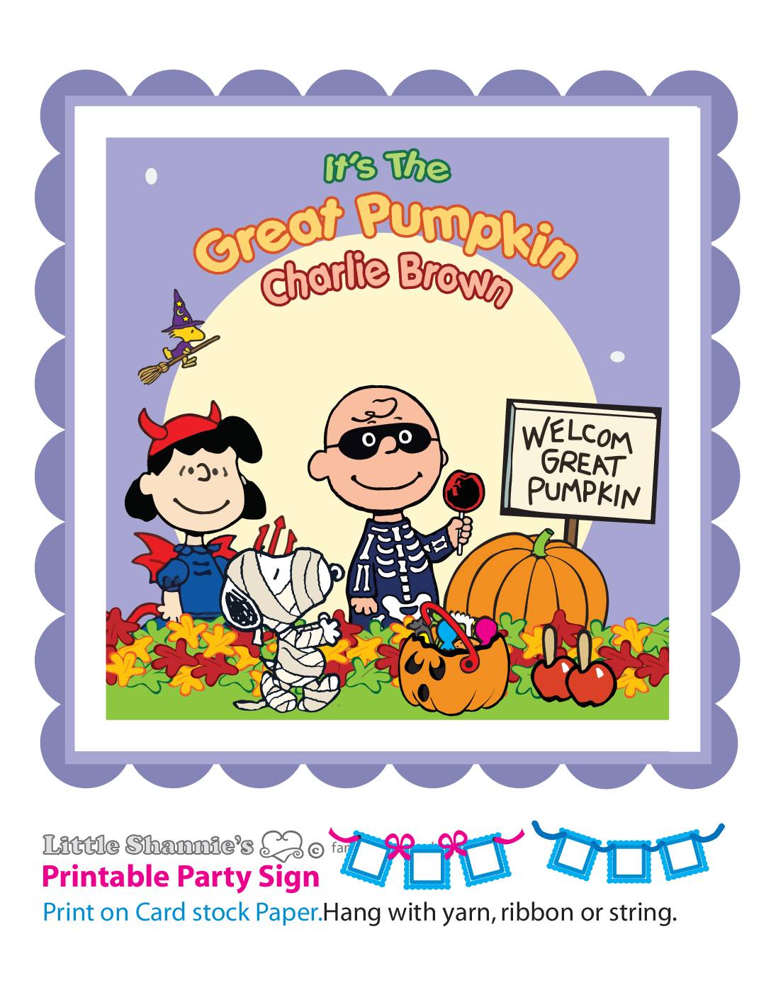 Banner Left Peanuts Halloween Party Banners