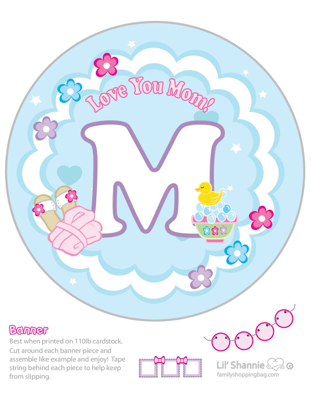 Banner M Moms Spa Day Party Banners