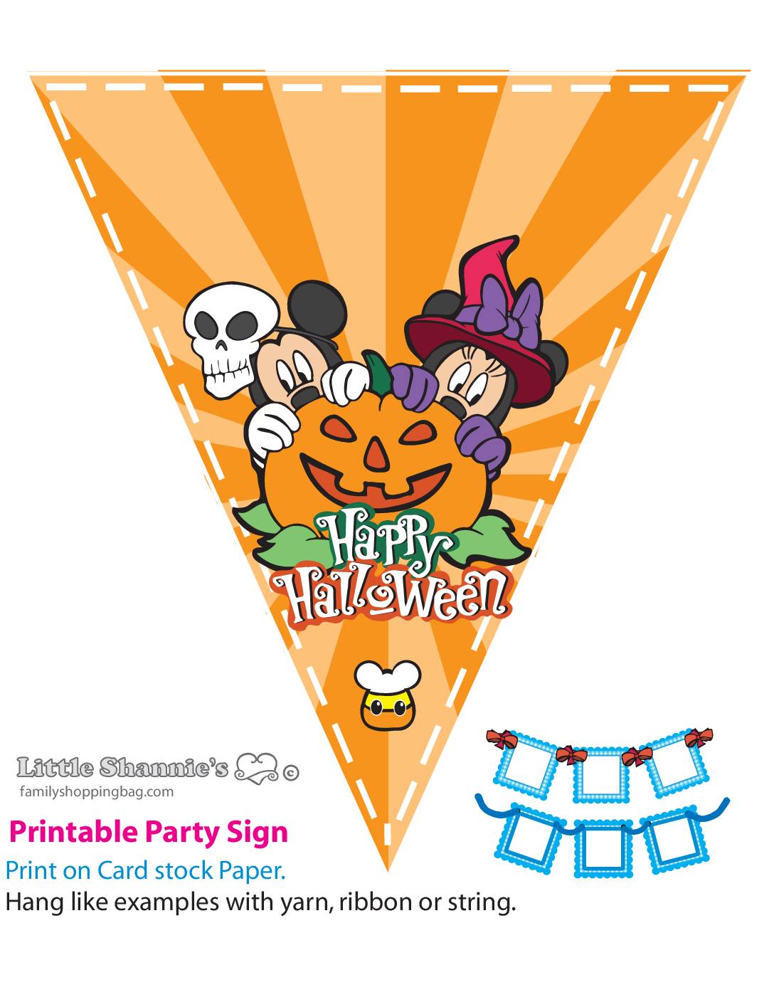 Banner Mickey Halloween Party Banners