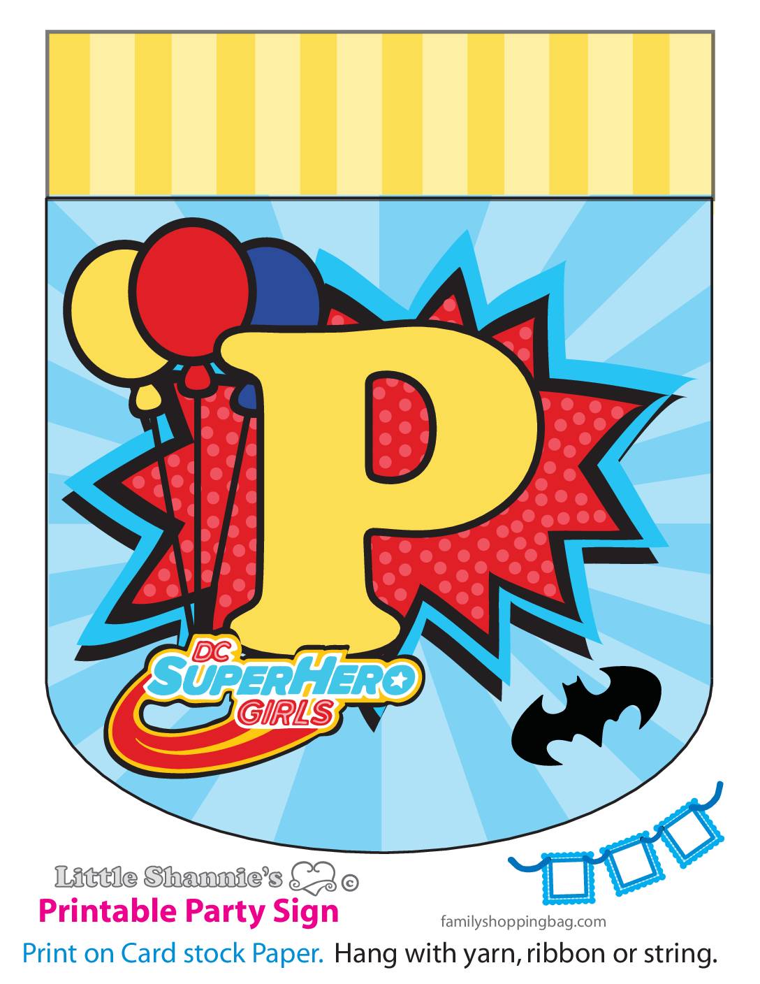 Banner P DC Super Hero Girls Party Banners