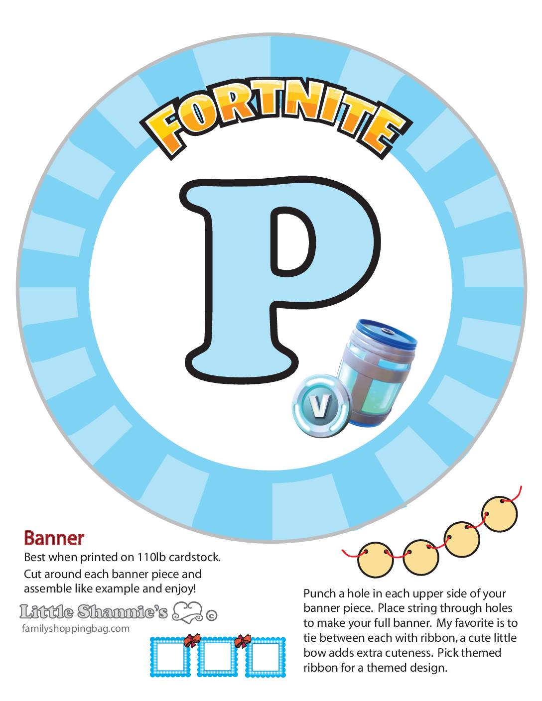 Banner P Fortnite Party Banners