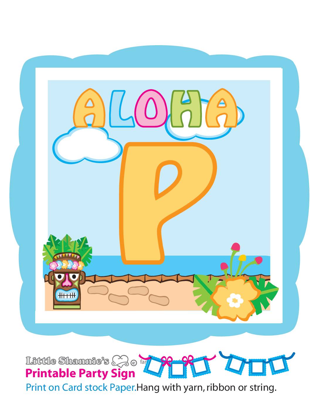 Banner P Luau Party Banners
