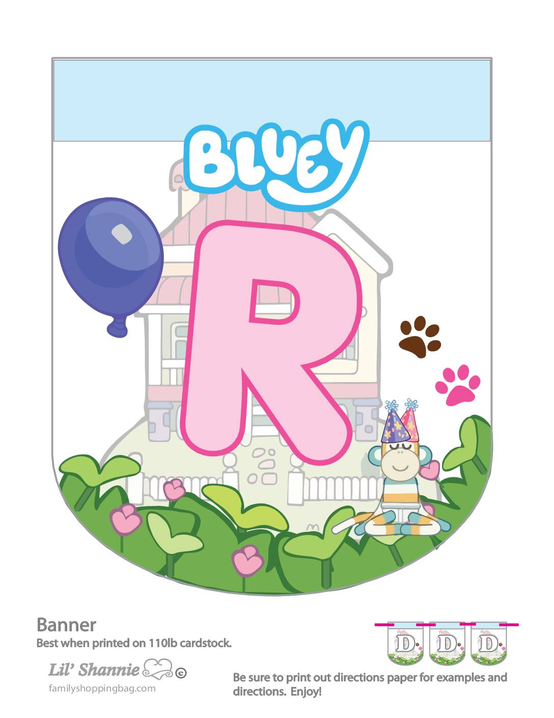 Banner R Bluey Party Banners
