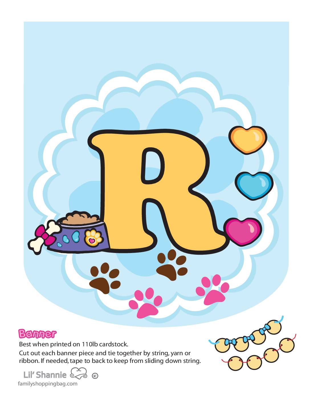 Banner R Valentine Pups and Kittens Party Banners