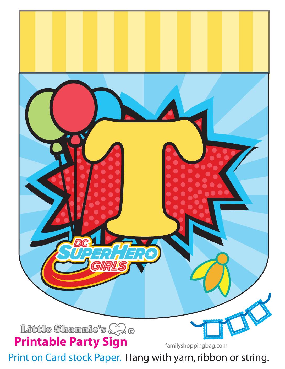 Banner T DC Super Hero Girls Party Banners