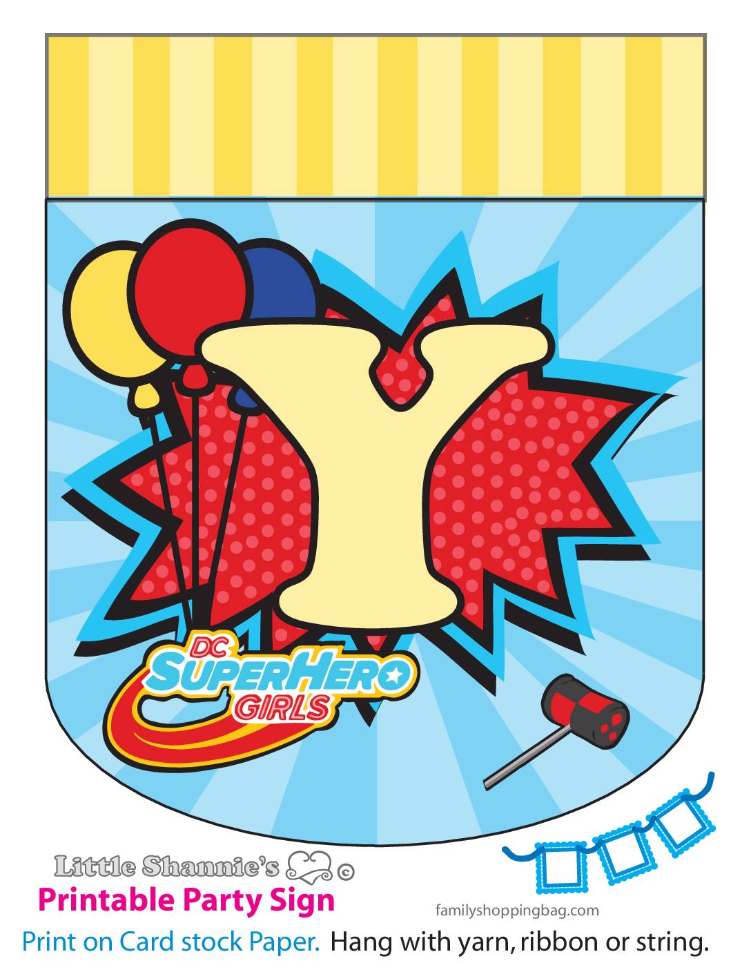 Banner Y DC Super Hero Girls Party Banners