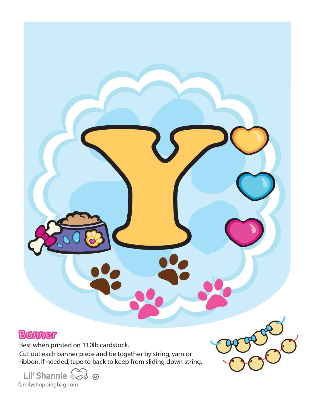 Banner Y Valentine Pups and Kittens Party Banners