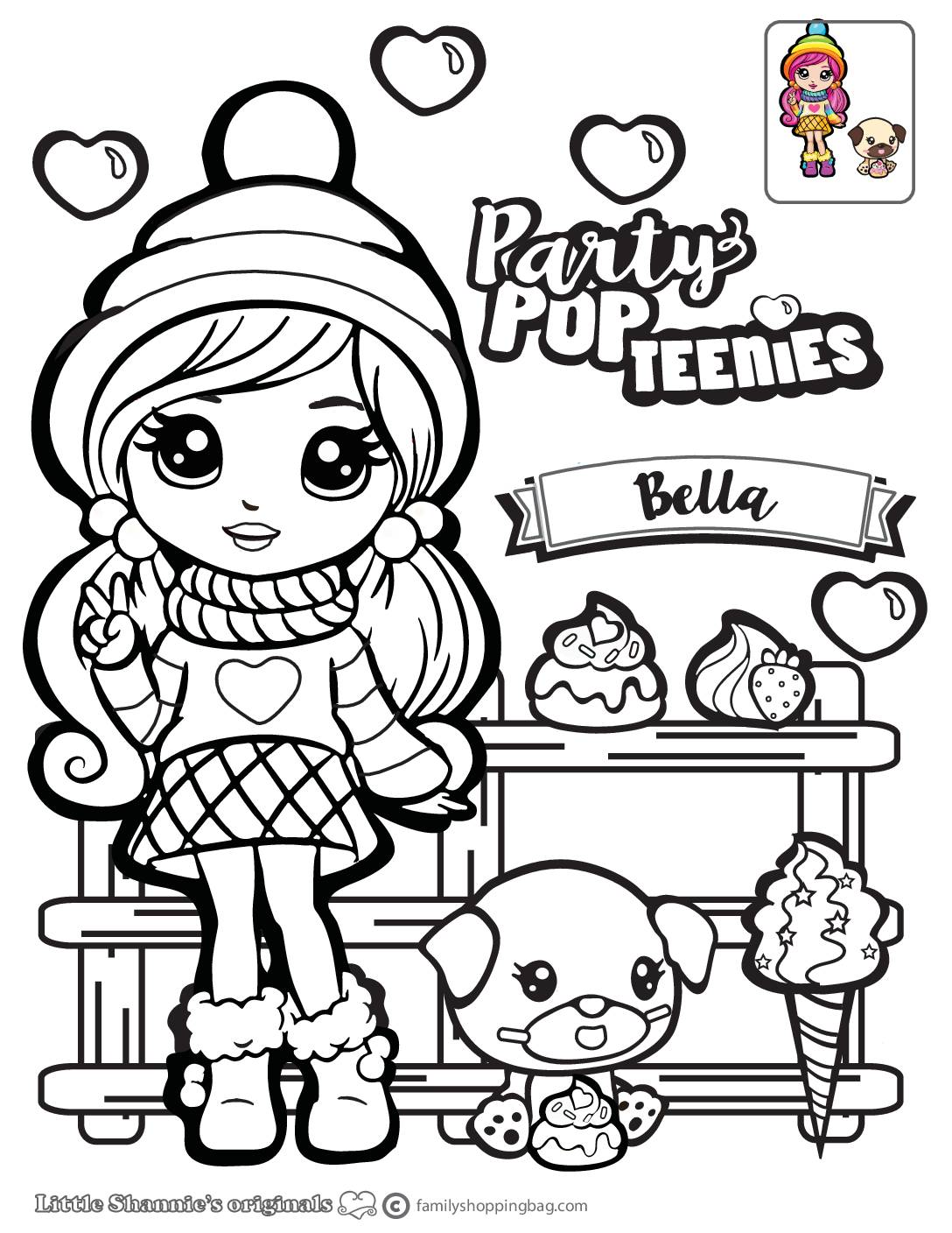 Bella Coloring Page Party Pop Teenies  pdf