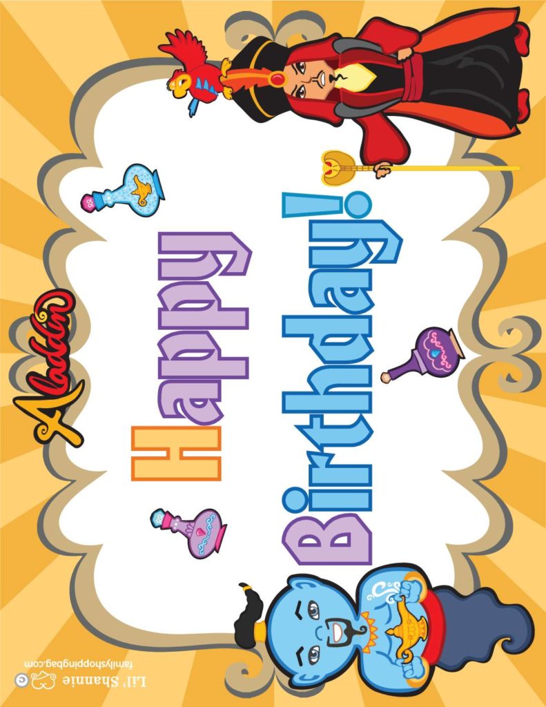 Birthday Sign  Aladdin  pdf