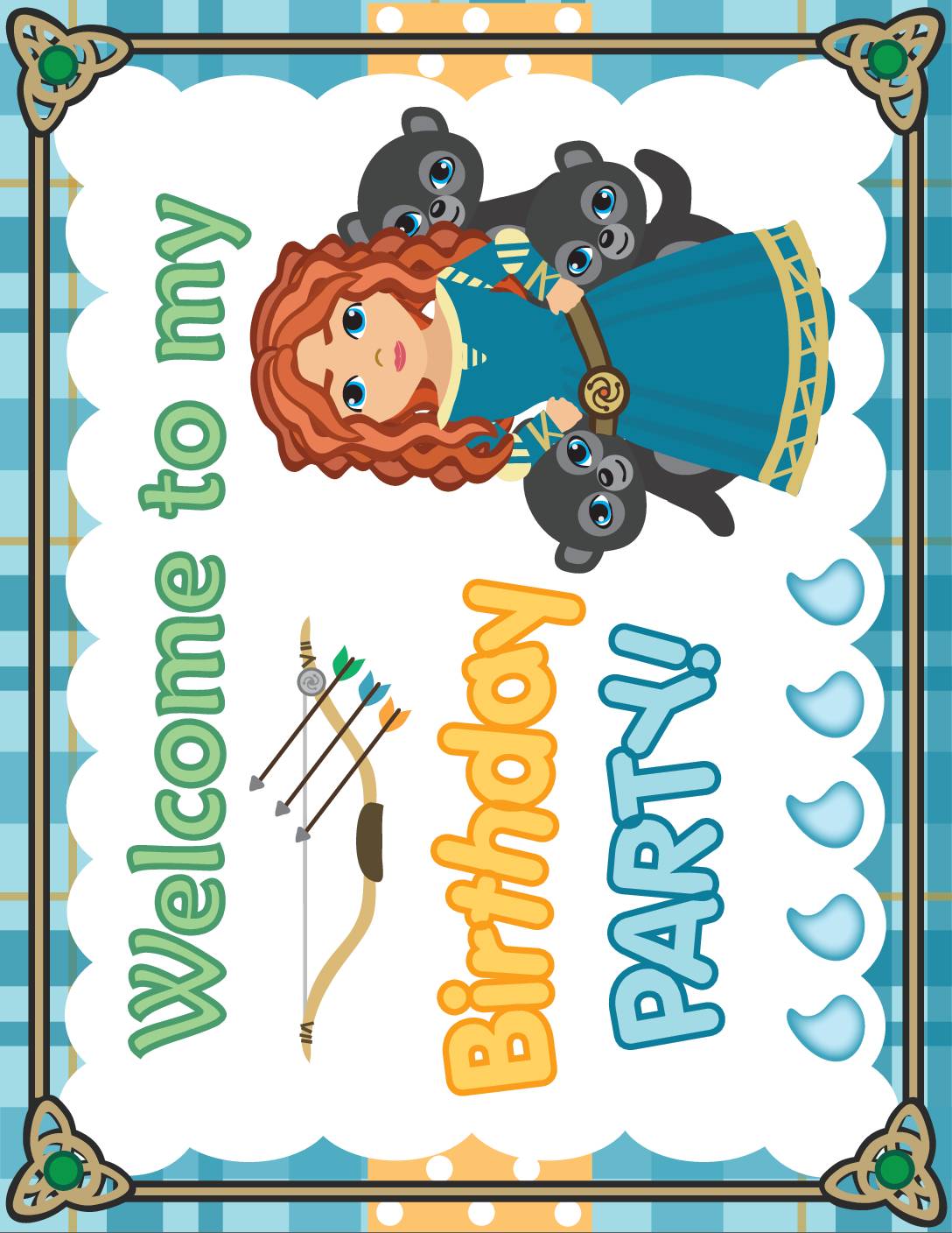 Birthday Sign Brave Party Decorations