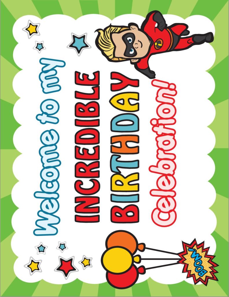 Birthday Sign Incredibles  pdf