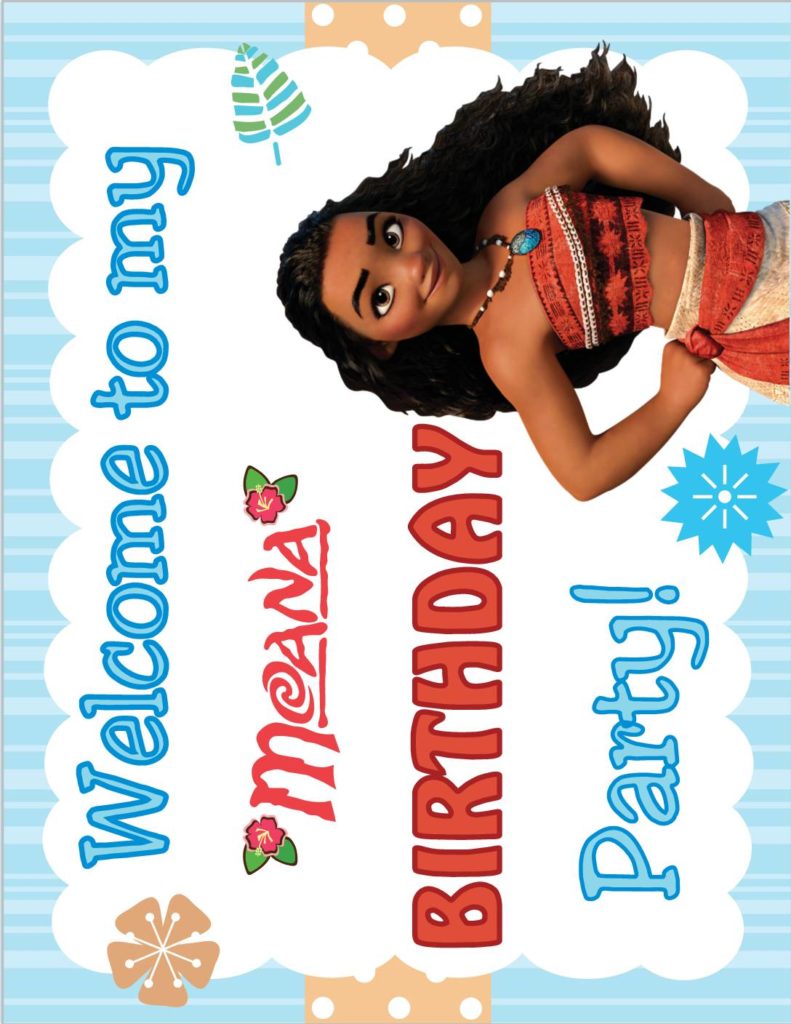 Birthday Sign Moana  pdf