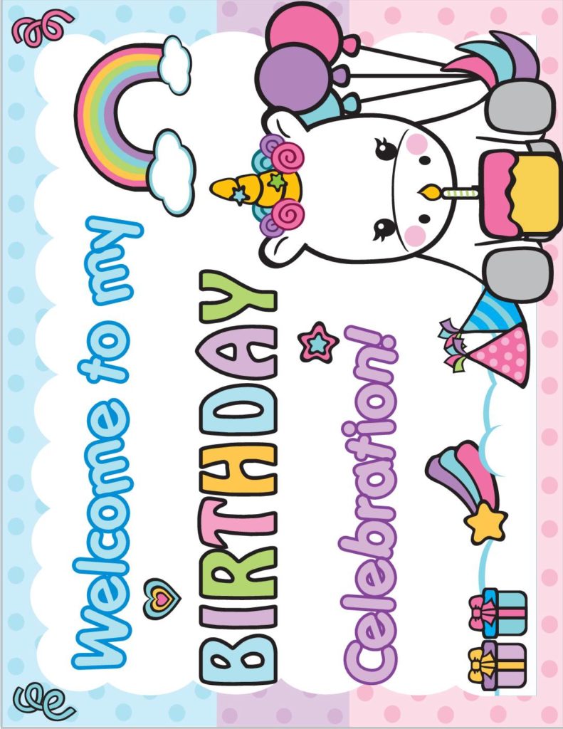 Birthday Sign Unicorn  pdf