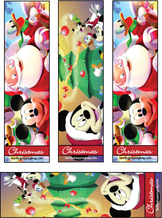 Bookmark Mickey Mouse Christmas Bookmarks