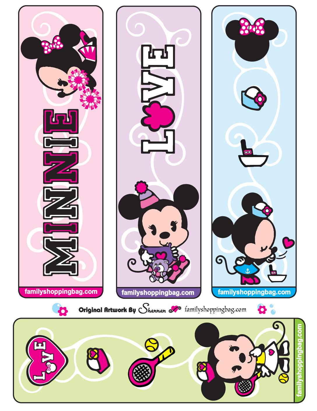 Printable Minnie Bookmarks