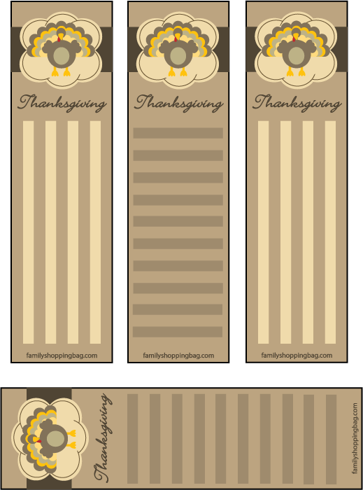 Bookmarks Thanksgiving Bookmarks