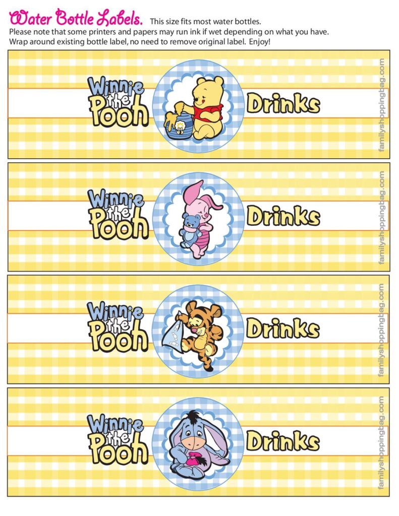 Bottle Label Pooh Baby Shower  pdf