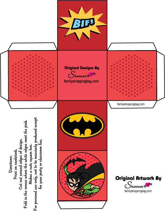 Printable Batman Favor Box Favor Box