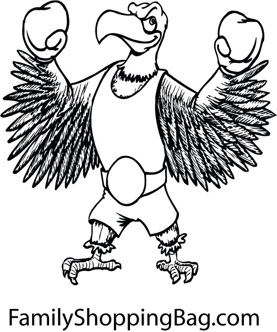 Boxing Eagle Coloring Pages