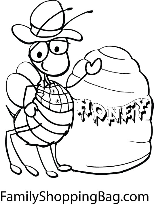 Bumble Bee & Hive Coloring Pages