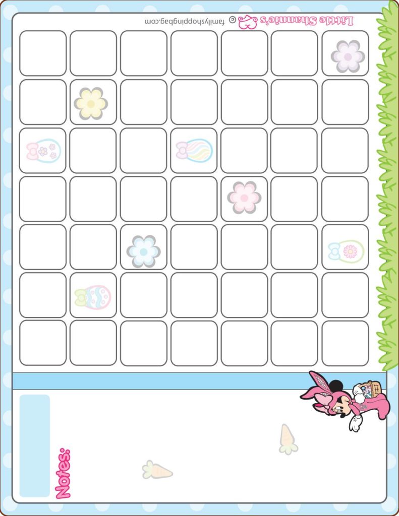 Calendar Mickey Mouse Easter  pdf