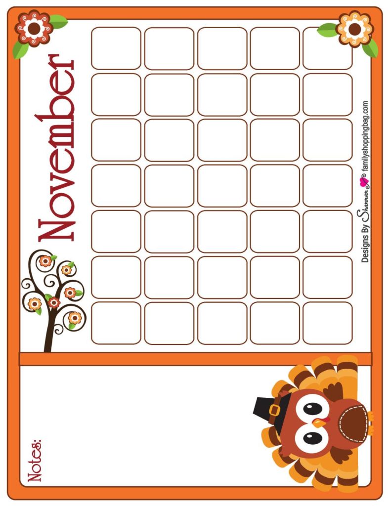 Calendar Thanksgiving  pdf