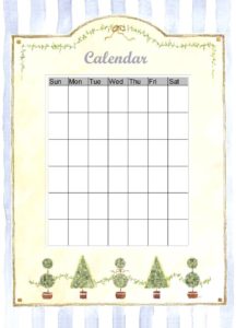 Calendar with Trees