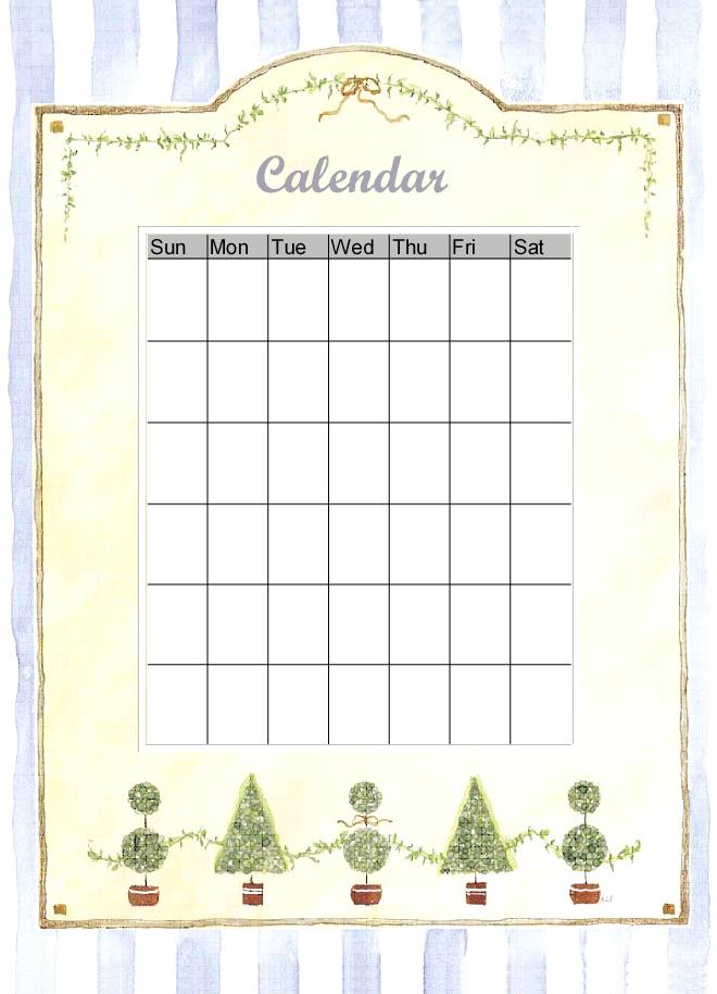 Calendar with Trees Calendars