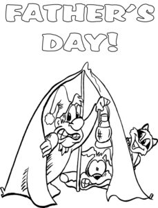 Camping Dads Day Coloring Pages