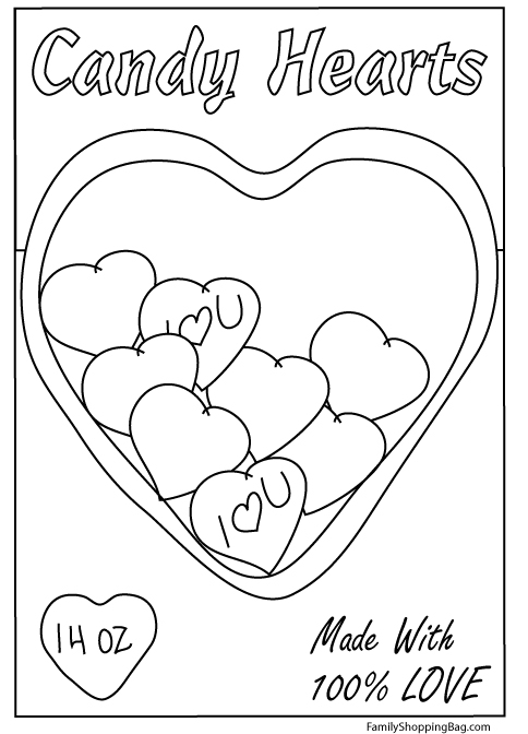 Candy Box Color Page Coloring Pages