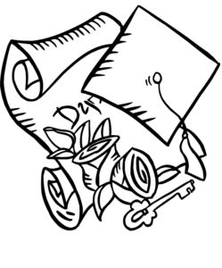 Cap and Scroll Coloring Pages