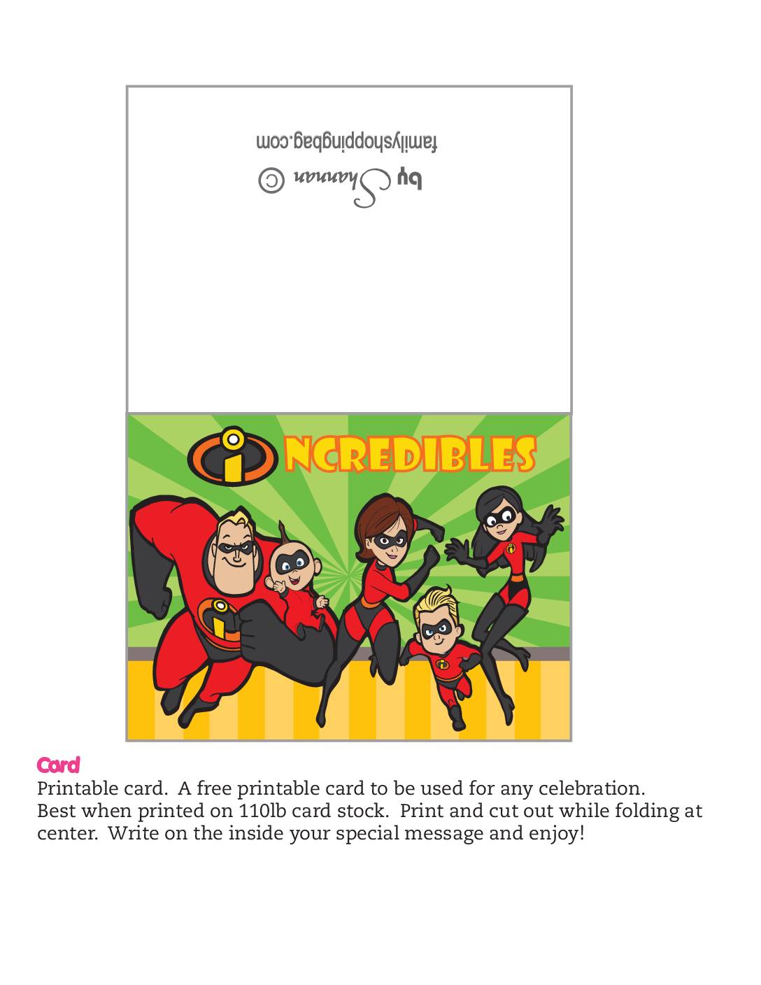Card Incredibles  pdf