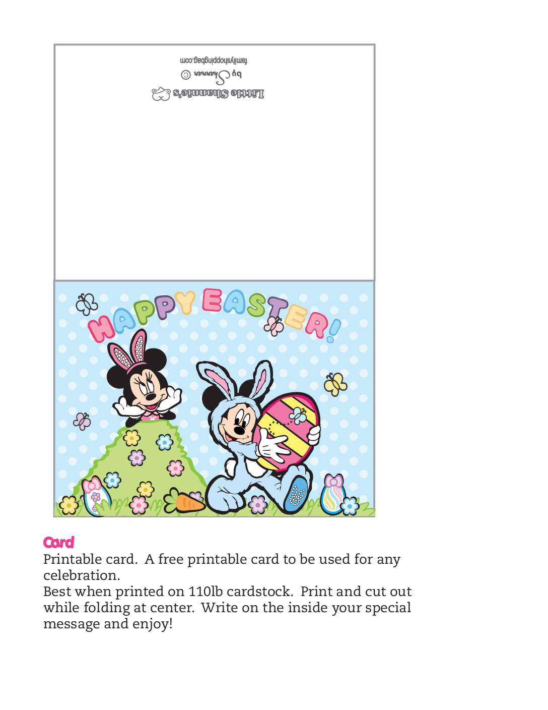 Card Mickey Mouse Easter  pdf