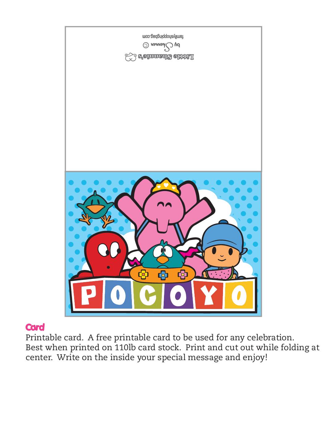 Card Pocoyo  pdf