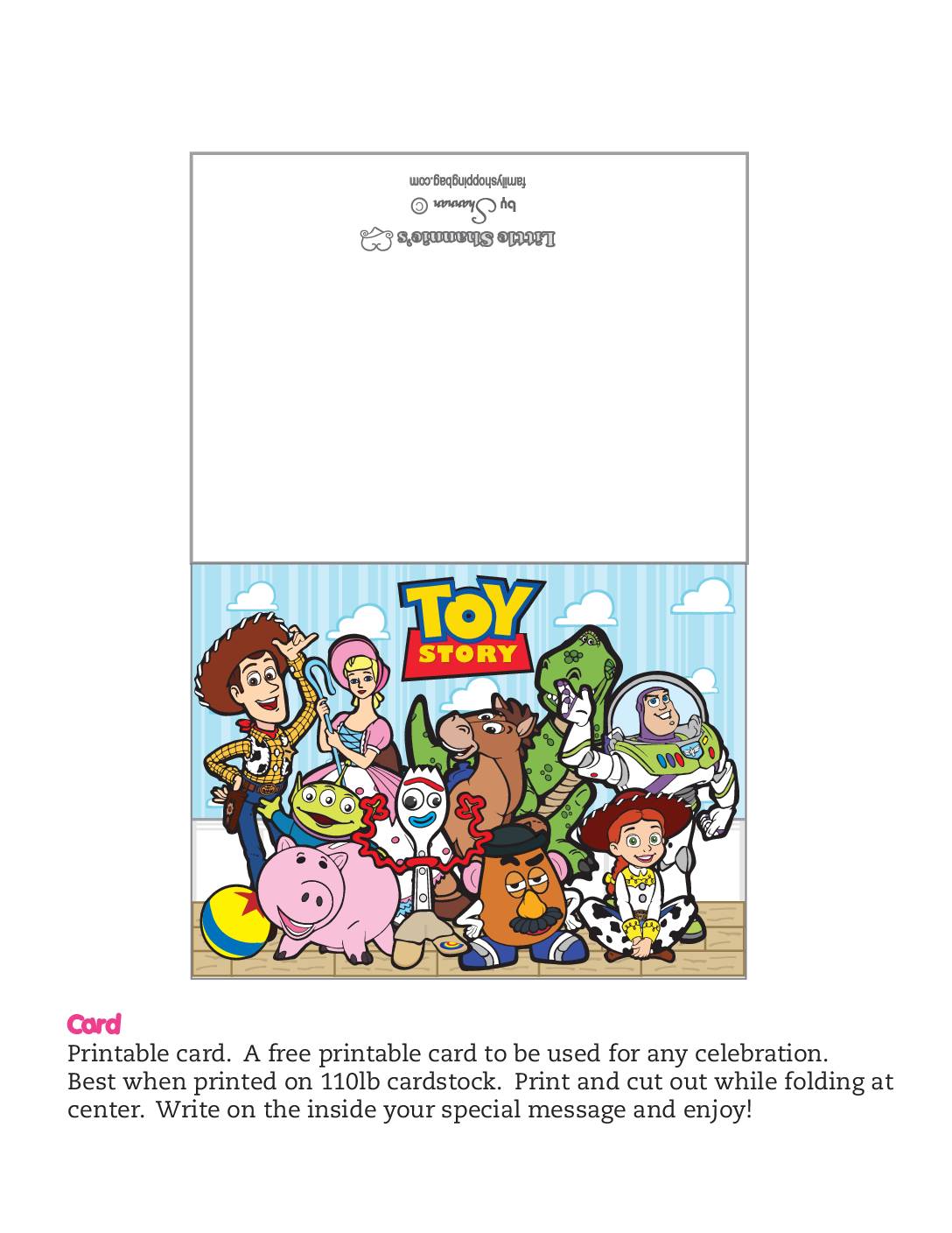 Card Toy Story Invitations