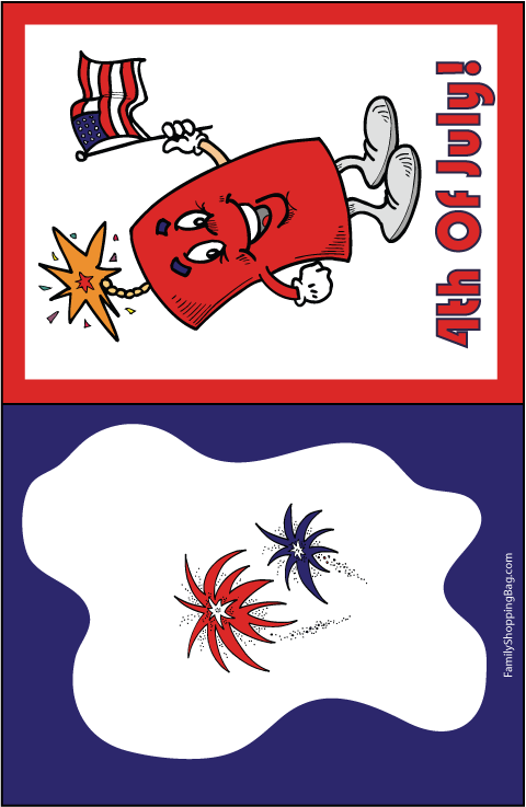 Card with Firework Flag