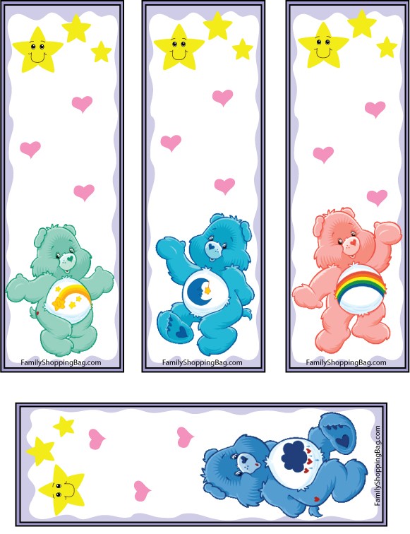 Care Bear Bookmarks Bookmarks