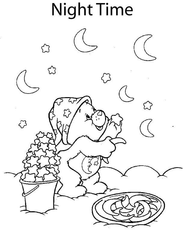 Care Bear Moon and Stars Coloring Pages